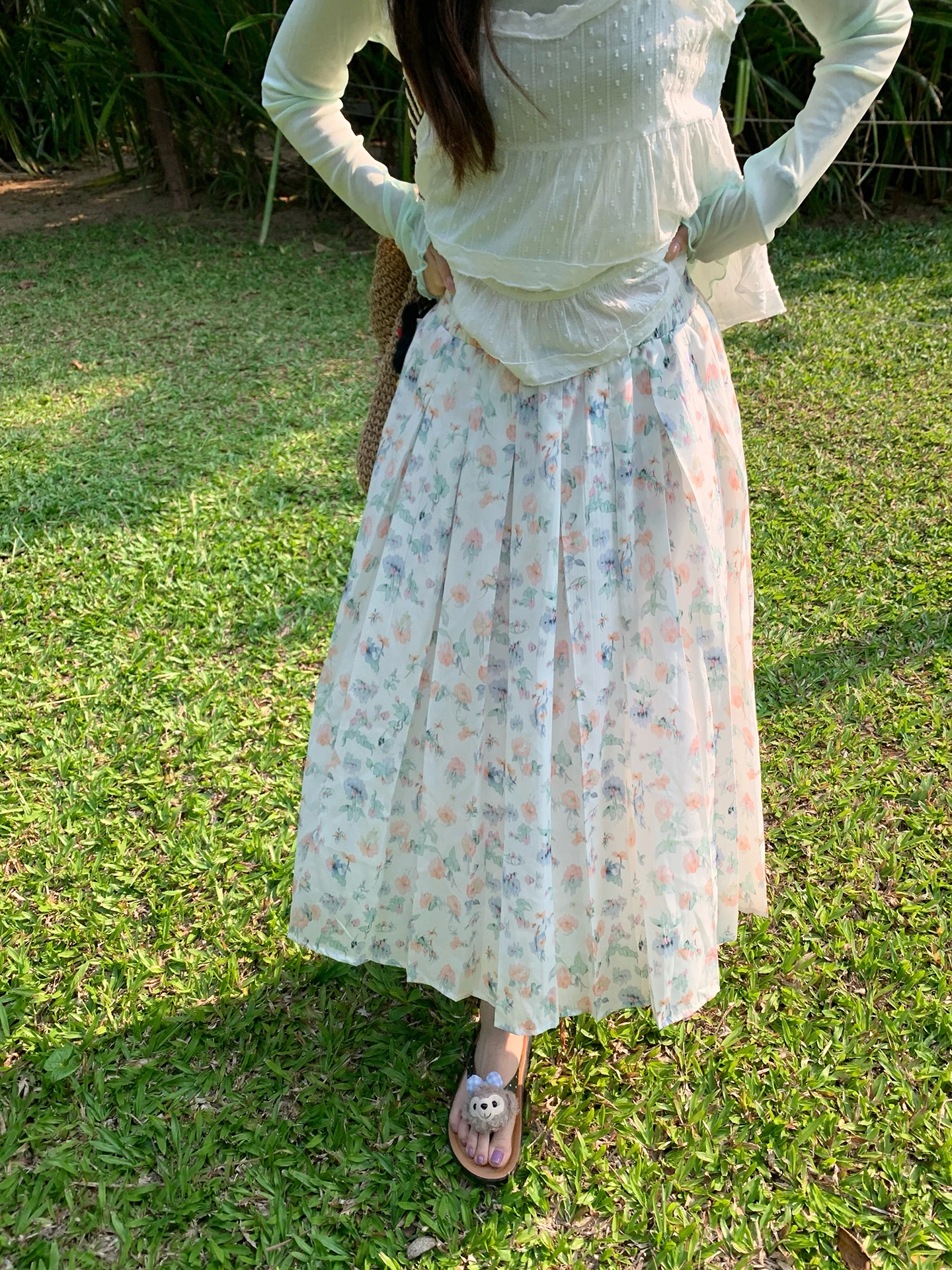 Romantic Floral A-Line Skirt Women's Elastic Waist Pleated Cotton Casual Skirts Korean Style Summer New Arrival
Romantic Floral A-Line Skirt Women's Elastic Waist Pleated Cotton Casual Skirts Korean Style Summer New Arrival