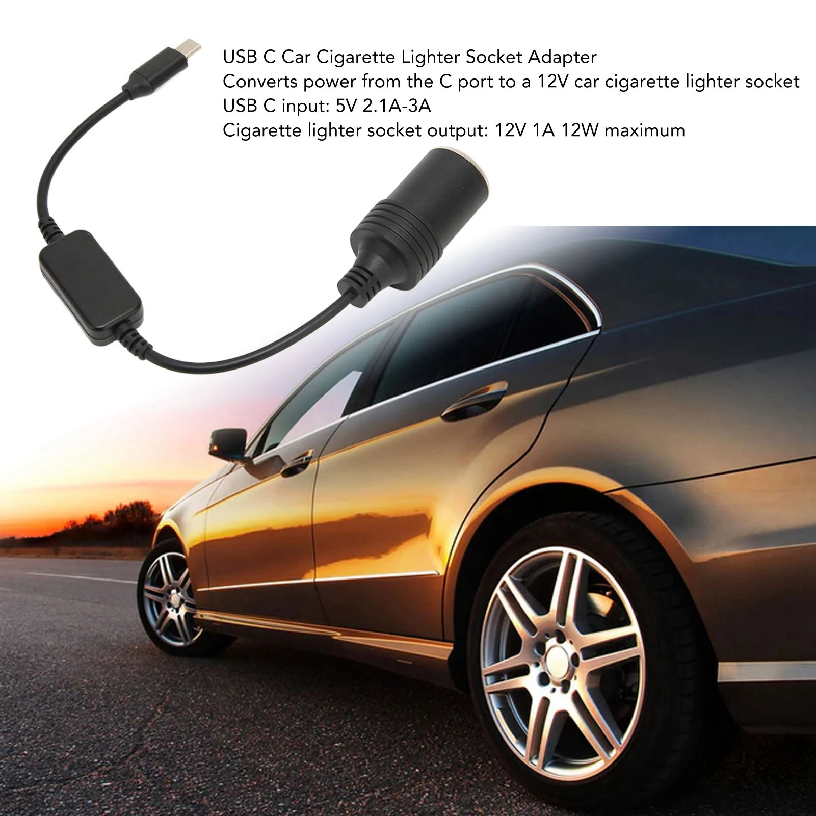 5V USB C Male to 12V Car Cigarette Lighter Female Power Adapter Converter for Car Electronics Accessories 11.8in
5V USB C Male to 12V Car Cigarette Lighter Female Power Adapter Converter for Car Electronics Accessories 11.8in