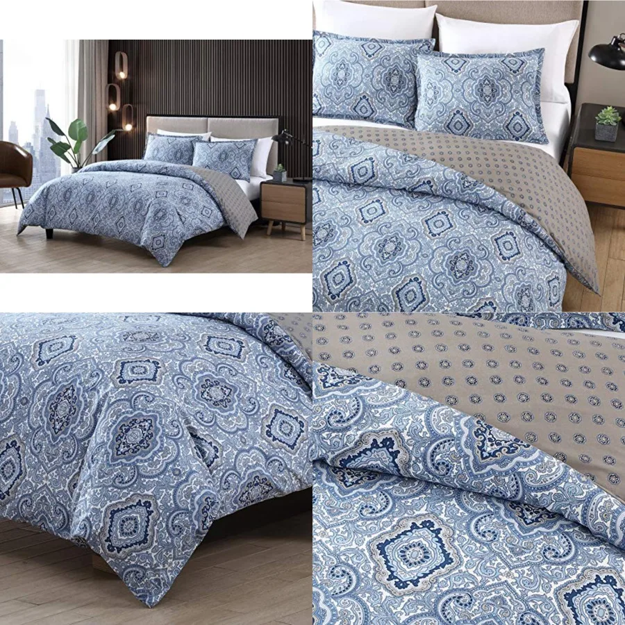 Duvet Cover Set, 100% Soft Cotton Bedding for Year Round Comfort, 3 Pcs Bed Set with Matching Pillowcases
Duvet Cover Set, 100% Soft Cotton Bedding for Year Round Comfort, 3 Pcs Bed Set with Matching Pillowcases