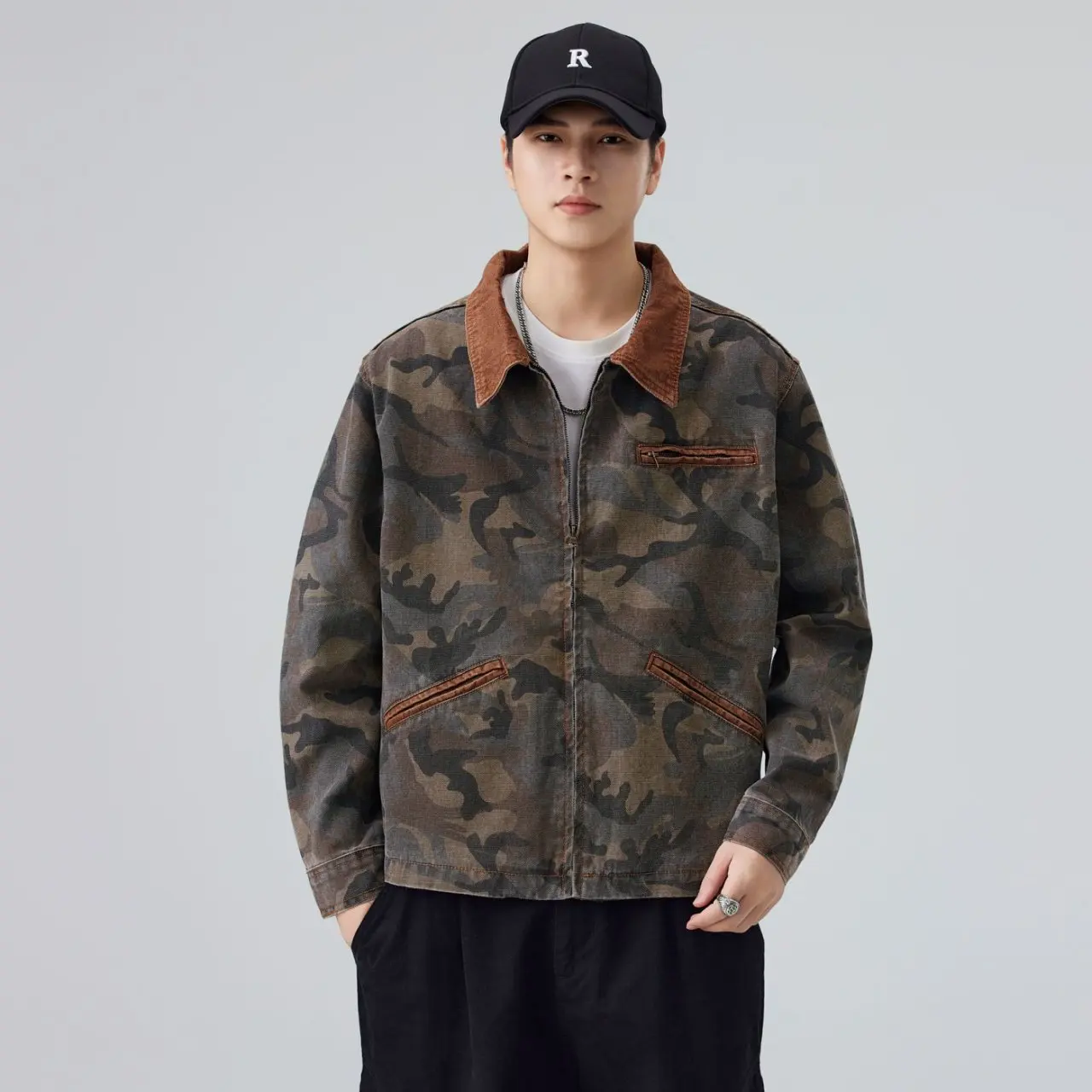 Splice Camouflage Pure Cotton Washed Canvas Jacket Men Streetwear Vintage Fashion Loose Casual Cargo Jacket Spring Autumn Coat
Splice Camouflage Pure Cotton Washed Canvas Jacket Men Streetwear Vintage Fashion Loose Casual Cargo Jacket Spring Autumn Coat