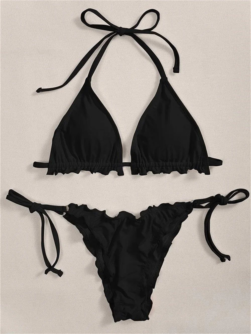 Sexy Ruched Bikinis Sets Triangle String Backless Swimsuit Push Up Black Bikini Women Swimwear Beach Outfit Bathing Suit Biquini
Sexy Ruched Bikinis Sets Triangle String Backless Swimsuit Push Up Black Bikini Women Swimwear Beach Outfit Bathing Suit Biquini