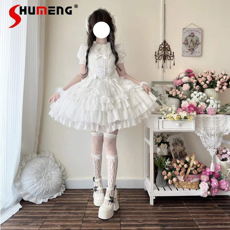 Original Design Lolita Sling Dress New 2024 Summer Sweet Lace Girls High Waist Slim Kawaii Short White Jsk Princess Dress Women
Original Design Lolita Sling Dress New 2024 Summer Sweet Lace Girls High Waist Slim Kawaii Short White Jsk Princess Dress Women