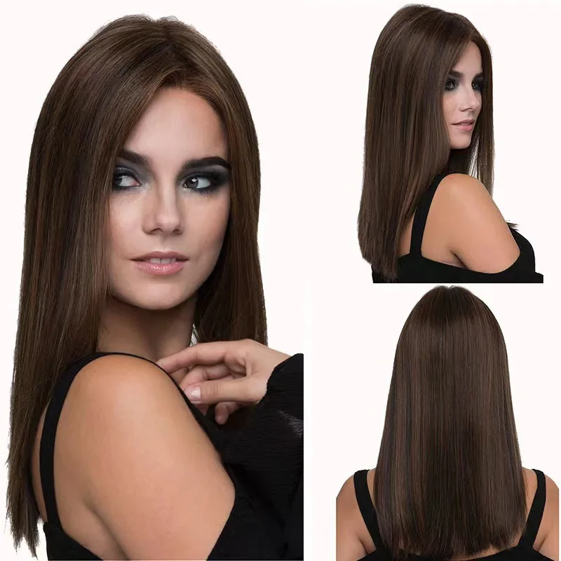 New European and American Style Women's Wig with Middle Part and Bangs, Long Straight Hair, Synthetic Fiber Wig
New European and American Style Women's Wig with Middle Part and Bangs, Long Straight Hair, Synthetic Fiber Wig