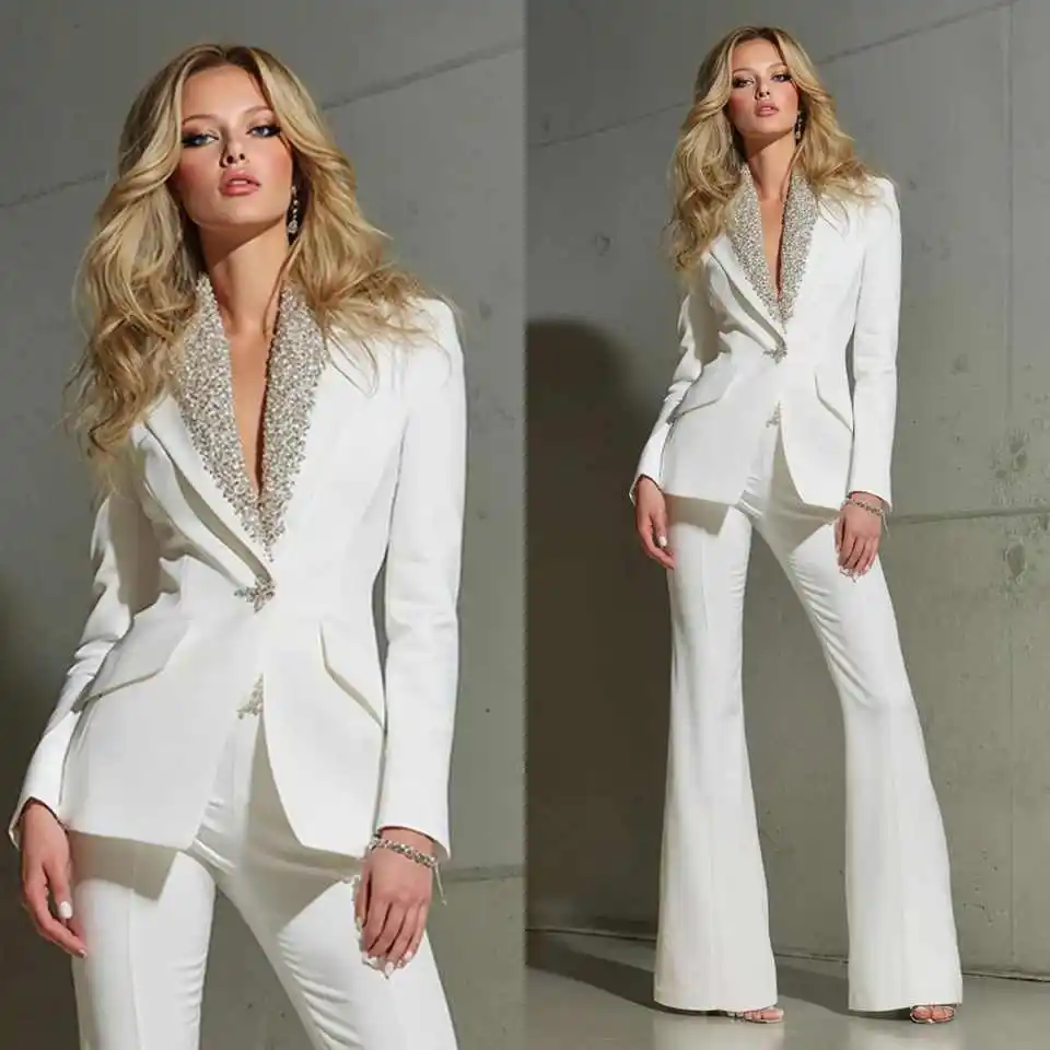 Elegant Beaded Women Suits One Button Peaked Lapel Office Ladies Work Slim Fit Birthday Party Customized 2 Pieces
Elegant Beaded Women Suits One Button Peaked Lapel Office Ladies Work Slim Fit Birthday Party Customized 2 Pieces