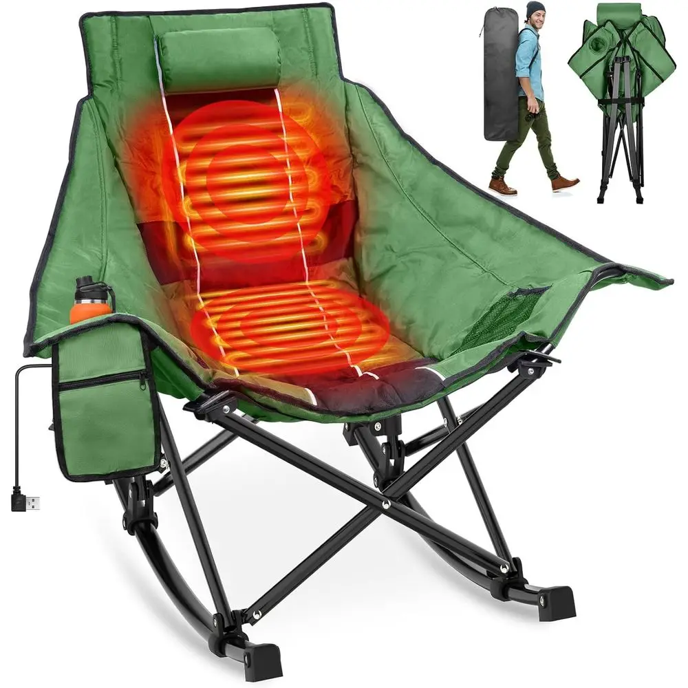 XL-Sized Heated Rocking Chair for Outdoors with 3 Temperature Settings, Ideal for Camping, Picnics, and Travel
XL-Sized Heated Rocking Chair for Outdoors with 3 Temperature Settings, Ideal for Camping, Picnics, and Travel