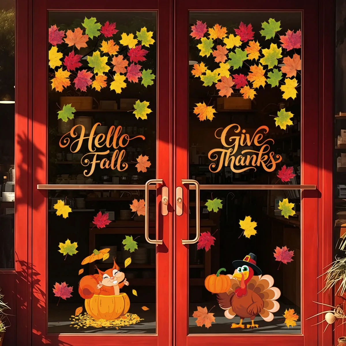 Autumn Thanksgiving Static Cling Squirrel Turkey Pumpkin Sticker Window Decoration Storefront Shop Glass Decor
Autumn Thanksgiving Static Cling Squirrel Turkey Pumpkin Sticker Window Decoration Storefront Shop Glass Decor