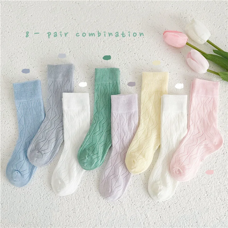 2024 Spring Summer Baby Socks Boys Girls Solid Thin Socks 4 Pairs/lot Cotton Sock Hollow Crew Socks
2024 Spring Summer Baby Socks Boys Girls Solid Thin Socks 4 Pairs/lot Cotton Sock Hollow Crew Socks