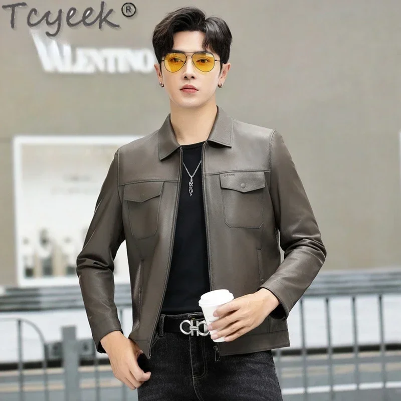 Tcyeek Real Leather Jacket Men Clothes Autumn Winter Real Sheepskin Coat Man Short Style Business Casual Leather Jackets Fashion
Tcyeek Real Leather Jacket Men Clothes Autumn Winter Real Sheepskin Coat Man Short Style Business Casual Leather Jackets Fashion