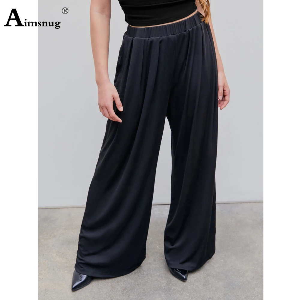 Plus Size 3xl Women Casual Wide Leg Pants 2023 New Summer Elastic Waist Pocket Trousers Solid Black Bloomers Floor Length Pants
Plus Size 3xl Women Casual Wide Leg Pants 2023 New Summer Elastic Waist Pocket Trousers Solid Black Bloomers Floor Length Pants