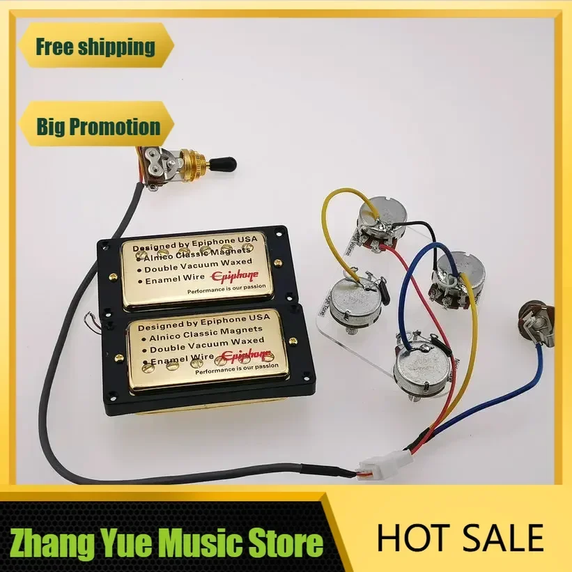 Q-X Music Store-1 Set Original Standard Electric Guitar Humbucker Pickup Golden cover With Wiring Harness MADE IN KOREA
Q-X Music Store-1 Set Original Standard Electric Guitar Humbucker Pickup Golden cover With Wiring Harness MADE IN KOREA