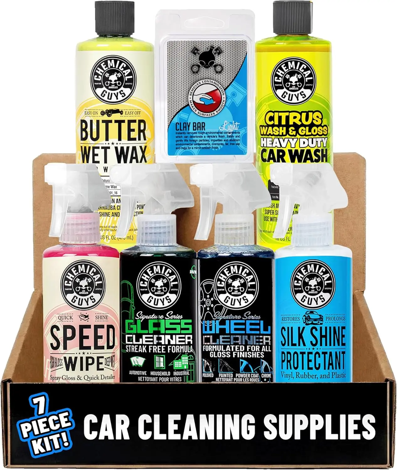 7-Piece Car Detailing Kit with 6 Premium Chemicals for Washing, Waxing & Interior Cleaning
7-Piece Car Detailing Kit with 6 Premium Chemicals for Washing, Waxing & Interior Cleaning