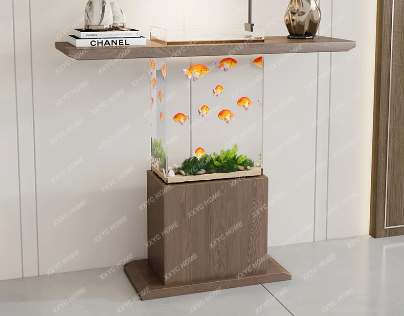 Entrance cabinet creative transparent solid wood entrance table high-end entrance platform fish tank landscaping ornament
Entrance cabinet creative transparent solid wood entrance table high-end entrance platform fish tank landscaping ornament