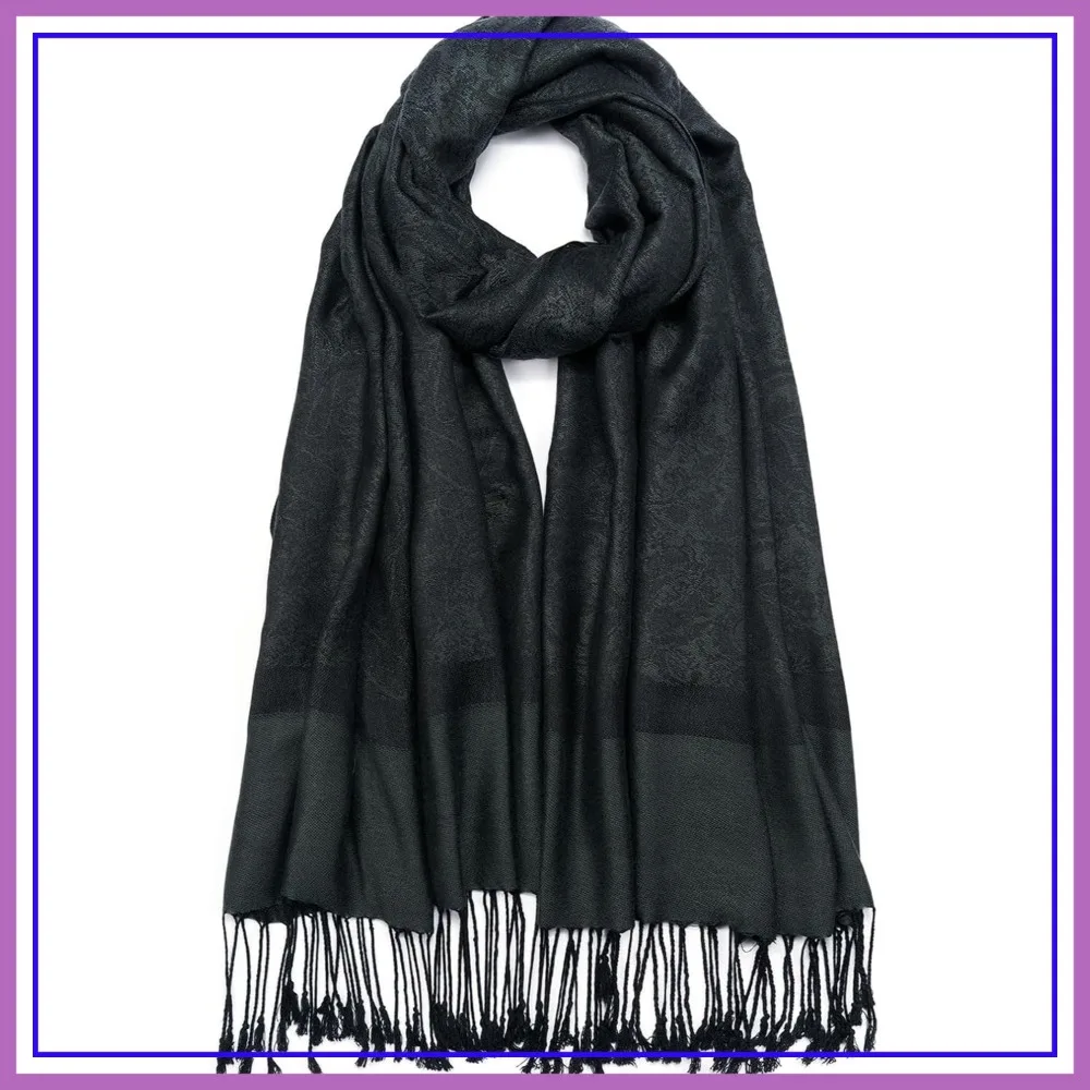 Vintage Jacquard Pashmina Shawl Wrap Women Reversible Paisley Scarf with Fringe for Evening, Wedding
Vintage Jacquard Pashmina Shawl Wrap Women Reversible Paisley Scarf with Fringe for Evening, Wedding