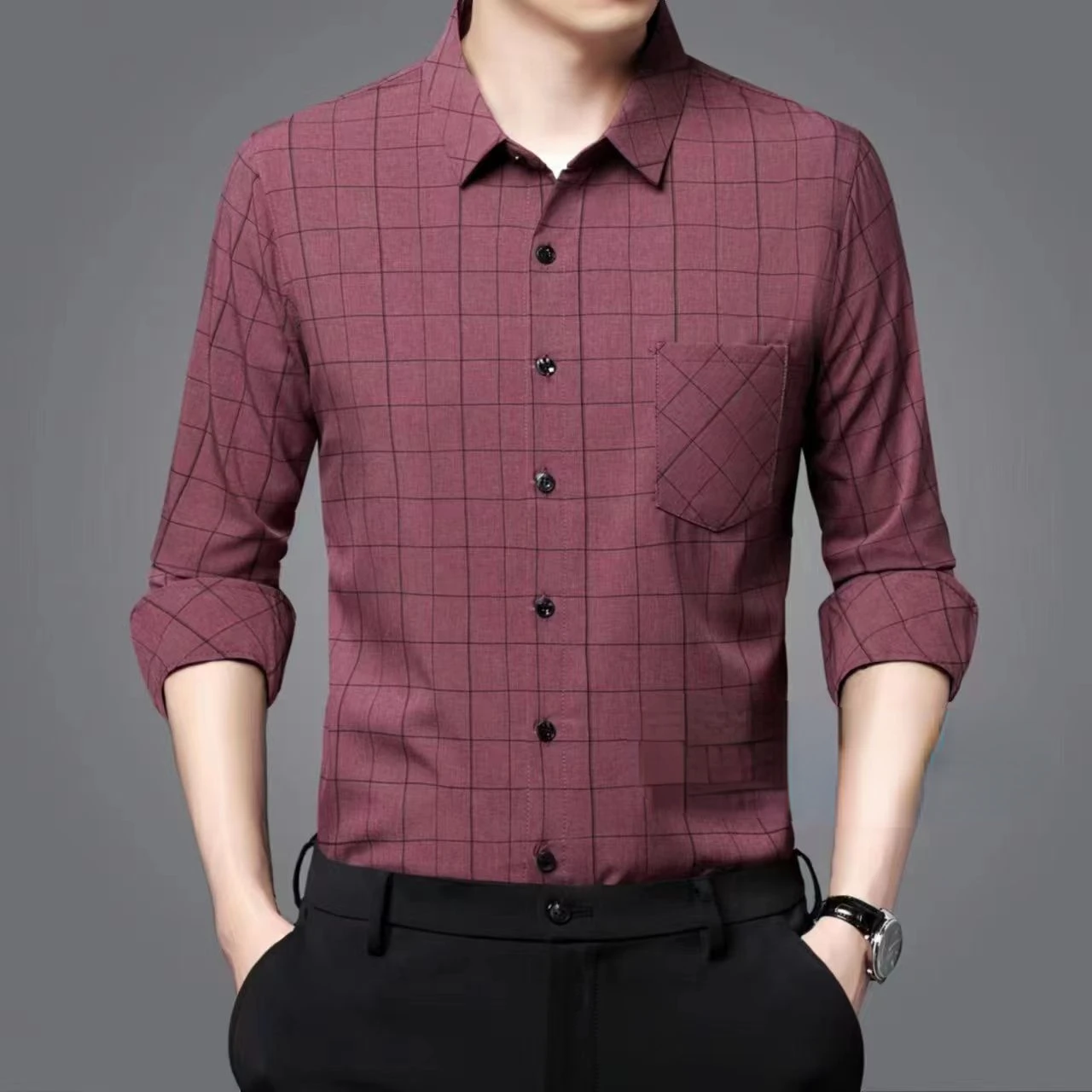 Fashion Plaid Shirt Men Long Sleeves Loose Casual Shirts Autumn High Quality Vintage Business Dress Shirt Male Clothing H119
Fashion Plaid Shirt Men Long Sleeves Loose Casual Shirts Autumn High Quality Vintage Business Dress Shirt Male Clothing H119