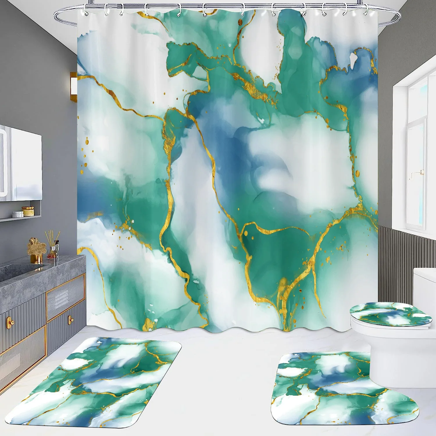 1/3/4pcs Shower Curtain 3D Print Polyester Curtain for Bathroom Decor 4pcs Set Toilet Seat Cover Bathroom/U-shaped Floor Mat
1/3/4pcs Shower Curtain 3D Print Polyester Curtain for Bathroom Decor 4pcs Set Toilet Seat Cover Bathroom/U-shaped Floor Mat