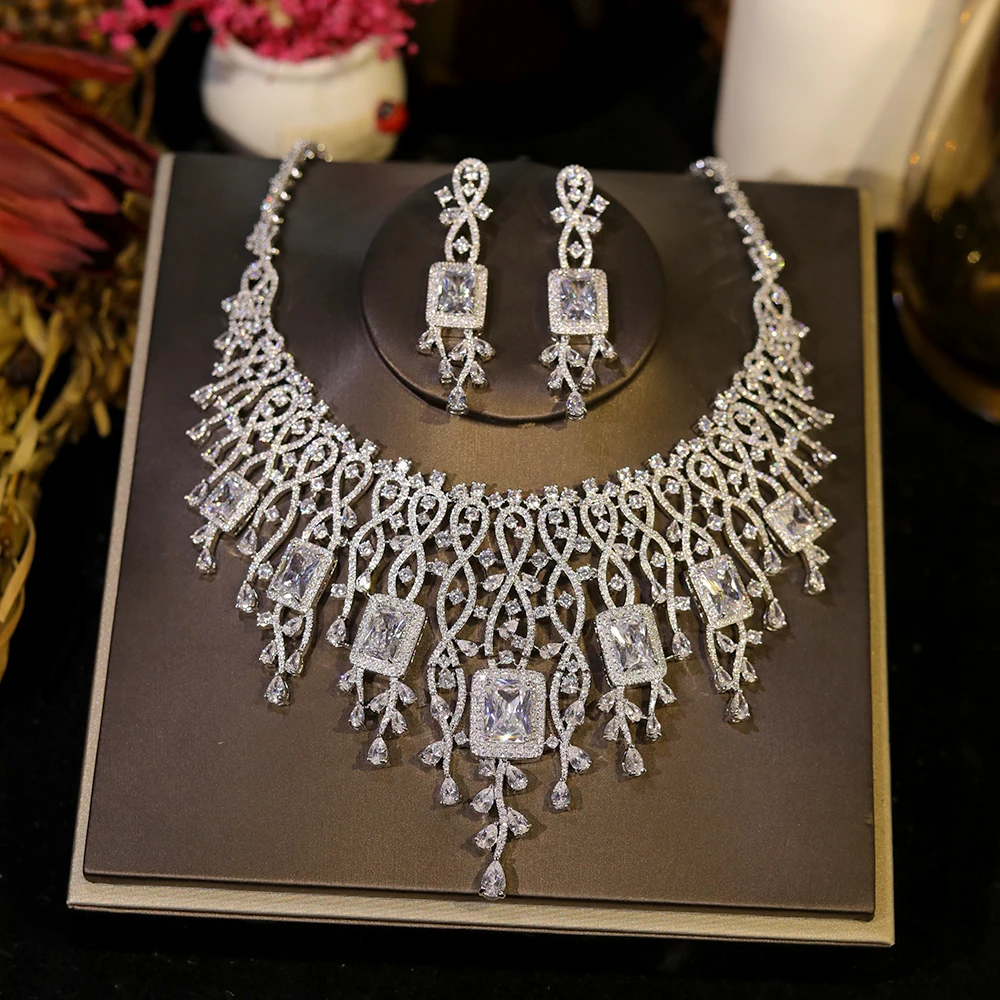 Luxury Cubic zircon Jewelry Sets For Women Wedding Accessory Indian African Dubai Bridal Large Necklace conjuntos de joyas
Luxury Cubic zircon Jewelry Sets For Women Wedding Accessory Indian African Dubai Bridal Large Necklace conjuntos de joyas