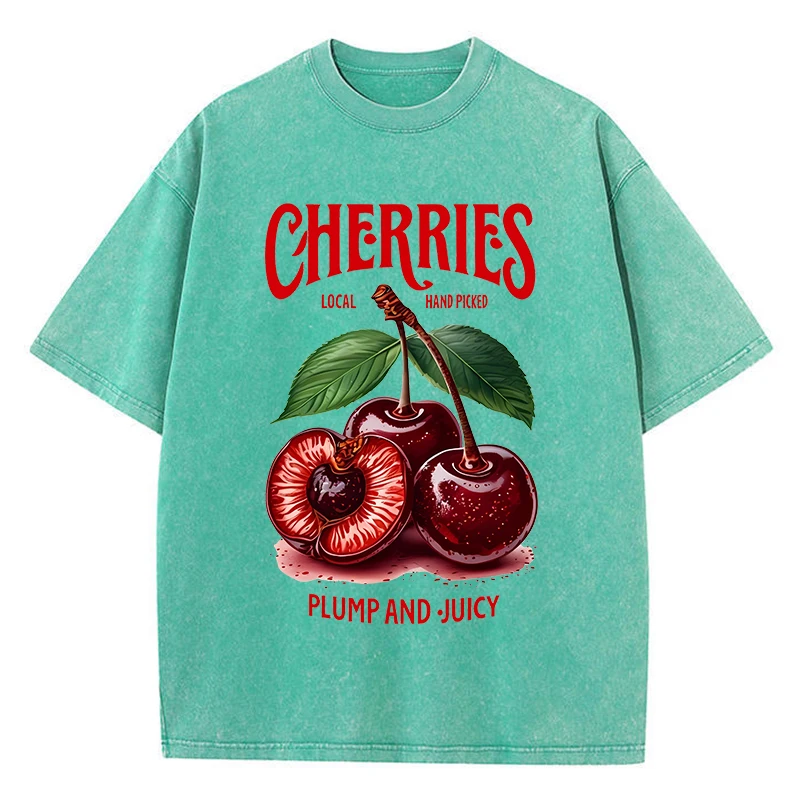 Cherrys Local Plump And Juicy Prints Washed T-Shirt Women Cotton T Shirt O-Neck Comfortable Distressed Tops Summer Woman Clothes
Cherrys Local Plump And Juicy Prints Washed T-Shirt Women Cotton T Shirt O-Neck Comfortable Distressed Tops Summer Woman Clothes