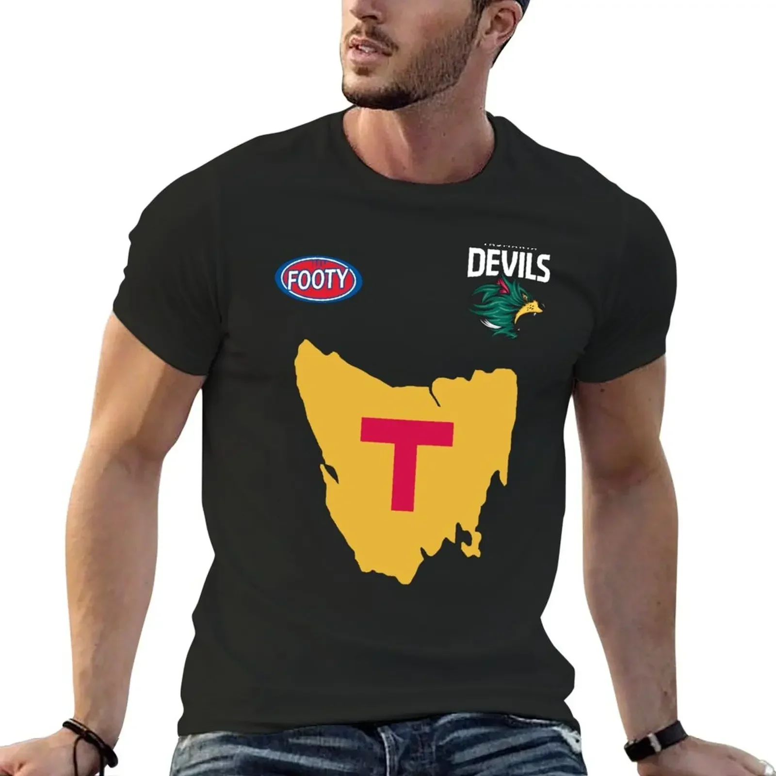 Tasmania Devils Football Club Style Guernsey T-Shirt aesthetic clothes plus size clothes mens graphic t-shirts
Tasmania Devils Football Club Style Guernsey T-Shirt aesthetic clothes plus size clothes mens graphic t-shirts