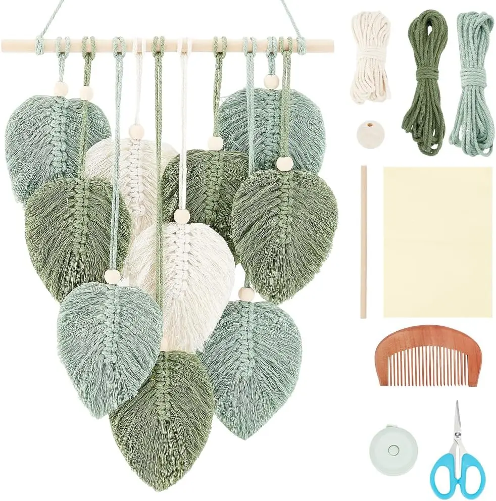 DIY Macrame Leaf Wall Hanging Kit for Beginners, Bohemian Feather Tapestry Home Decor Gift
DIY Macrame Leaf Wall Hanging Kit for Beginners, Bohemian Feather Tapestry Home Decor Gift