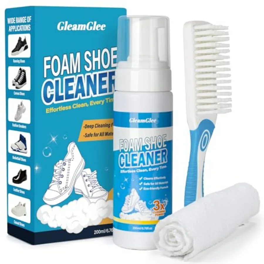 Shoe Cleaner 6.76 oz Deep-Cleaning Sneaker Cleaner Kit for White Shoes, Lifts Dirt and Stains Fast, with Brush and Towel
Shoe Cleaner 6.76 oz Deep-Cleaning Sneaker Cleaner Kit for White Shoes, Lifts Dirt and Stains Fast, with Brush and Towel