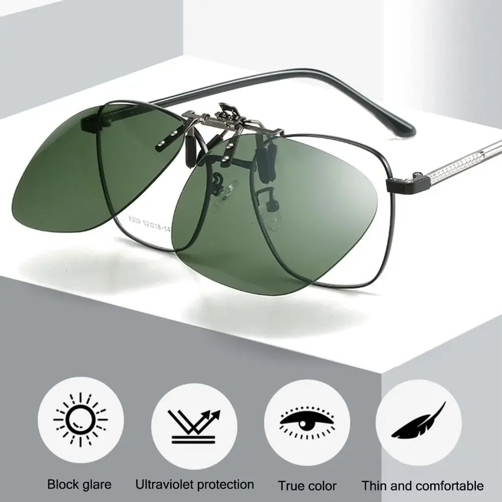 Metal Clip Clip-On Polarized Sunglasses Convenient Rimless Flip-up Sun Glasses for Prescription Glasses UV400 Polygonal Shades
Metal Clip Clip-On Polarized Sunglasses Convenient Rimless Flip-up Sun Glasses for Prescription Glasses UV400 Polygonal Shades