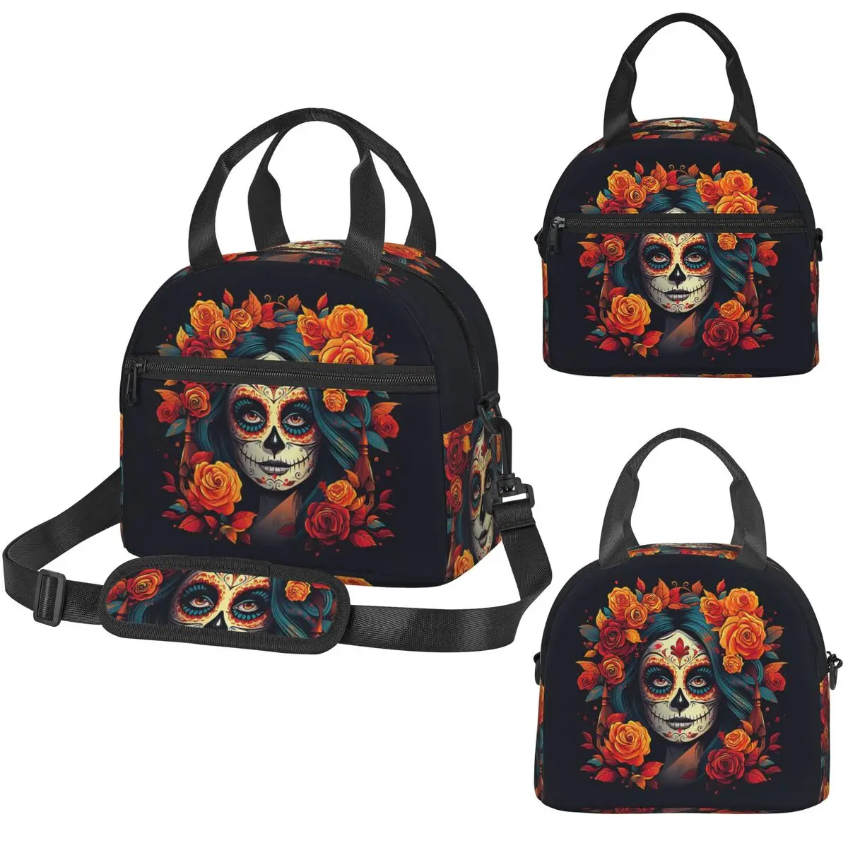 Изолированная сумка для обеда с изображением мексиканского черепа Calavera для детей, школьная термосумка-холодильник, герметичные ланч-боксы
Изолированная сумка для обеда с изображением мексиканского черепа Calavera для детей, школьная термосумка-холодильник, герметичные ланч-боксы