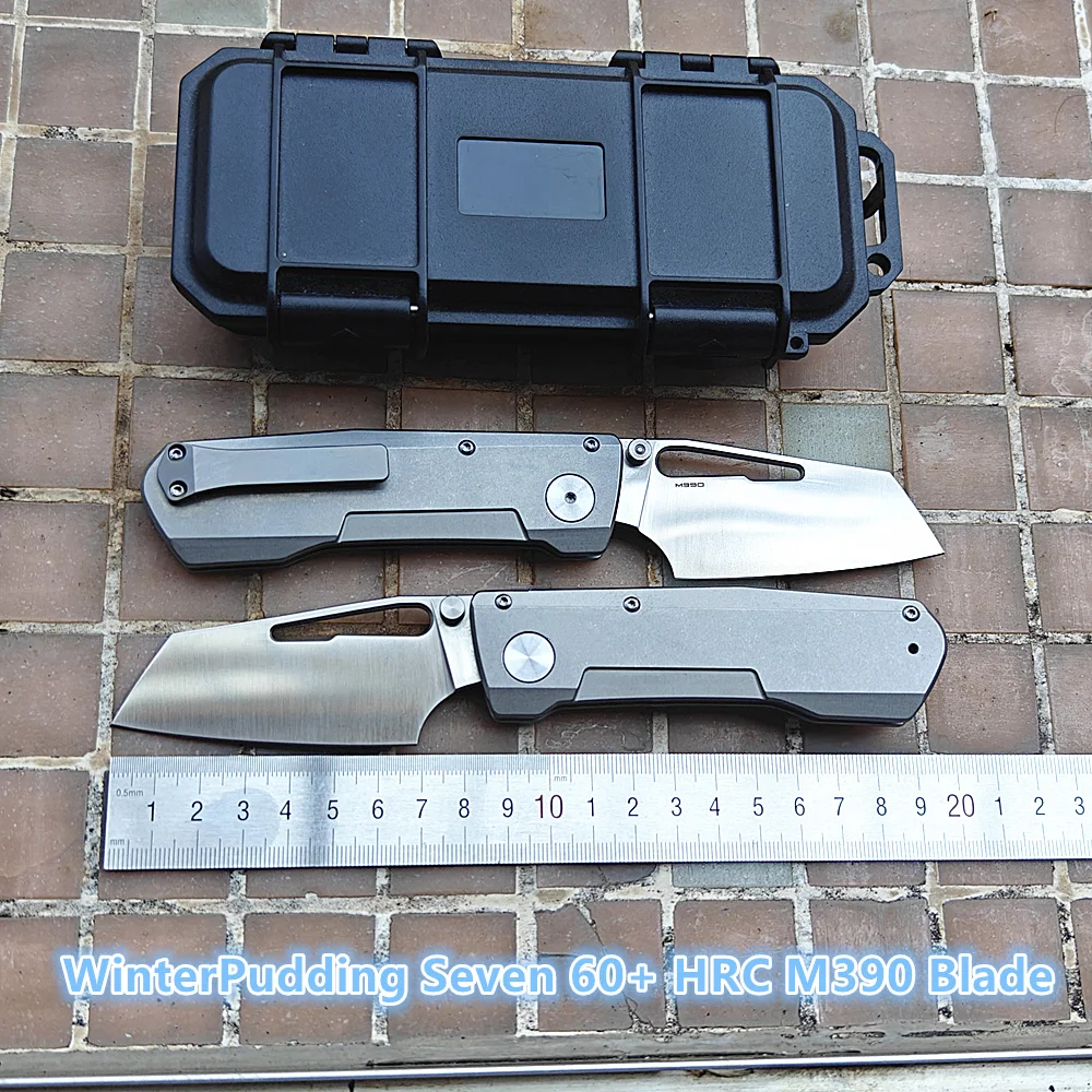 JUFULE New WinterPudding Seven 60+ HRC M390 Blade Ceramic Bearings Titanium Handle Pocket EDC Tool Camping Hunting Folding Knife
JUFULE New WinterPudding Seven 60+ HRC M390 Blade Ceramic Bearings Titanium Handle Pocket EDC Tool Camping Hunting Folding Knife