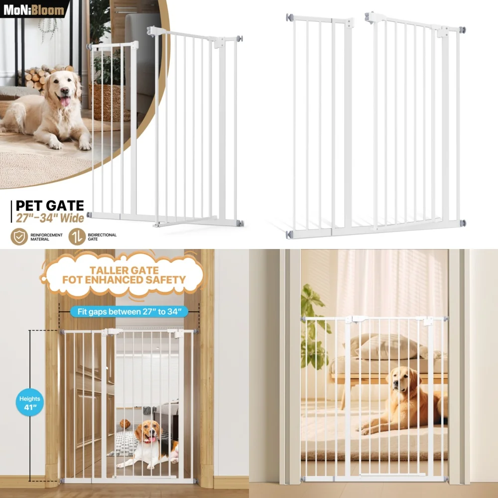 41 Inch Pet Baby Safety Gate for Stairs Metal Dog Gate Extra Wide Expandable Door Barrier for Home Use with Hardware Mount
41 Inch Pet Baby Safety Gate for Stairs Metal Dog Gate Extra Wide Expandable Door Barrier for Home Use with Hardware Mount