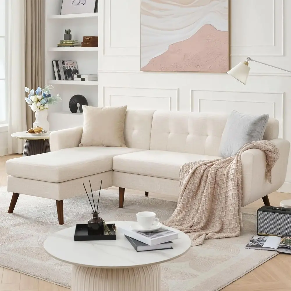 L Shaped Couch Sofa, 80 W Mid-Century Modern Sectional Couches, 3 Seater Sofas with Wide Chaise Lounge, Button Tufted Upholstere
L Shaped Couch Sofa, 80 W Mid-Century Modern Sectional Couches, 3 Seater Sofas with Wide Chaise Lounge, Button Tufted Upholstere