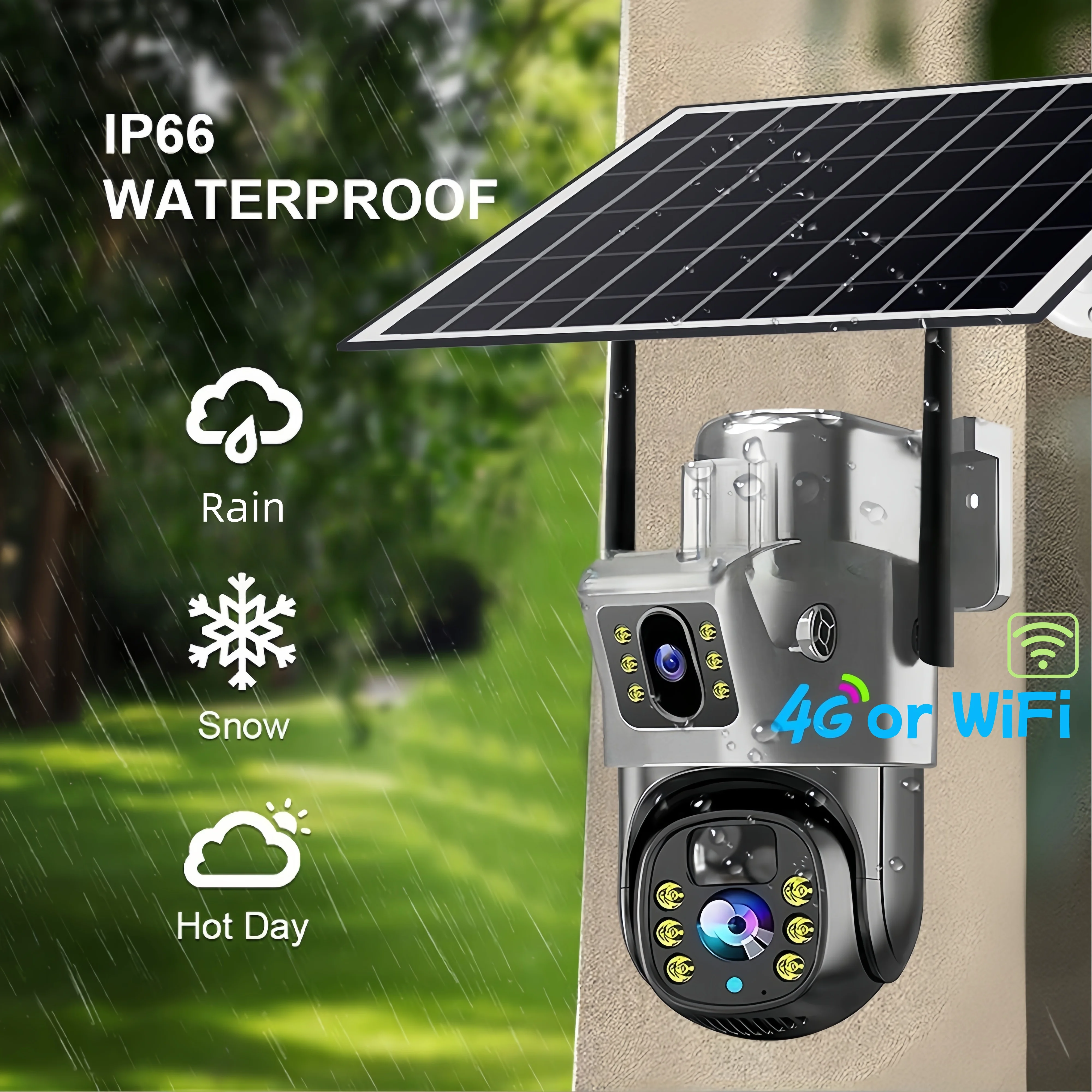 V380 Pro 2K 4G or WiFi Dual Screen Solar Infrared Camera IP66 Outdoor Dual Lens 4MP Human Auto Tracking Surveillance Camera
V380 Pro 2K 4G or WiFi Dual Screen Solar Infrared Camera IP66 Outdoor Dual Lens 4MP Human Auto Tracking Surveillance Camera