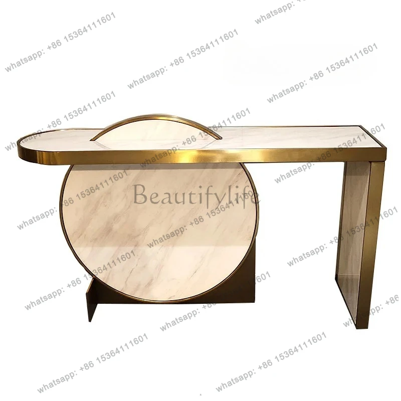 Light luxury marble end view table Modern villa Nordic living room art design Wall stainless steel entrance table
Light luxury marble end view table Modern villa Nordic living room art design Wall stainless steel entrance table
