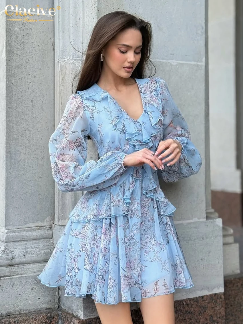 Clacive Fashion Loose Print Women's Dress 2025 Vintage V-Neck Long Sleeve Mini Dresses Elegant High Waist Pleated Female Dress
Clacive Fashion Loose Print Women's Dress 2025 Vintage V-Neck Long Sleeve Mini Dresses Elegant High Waist Pleated Female Dress