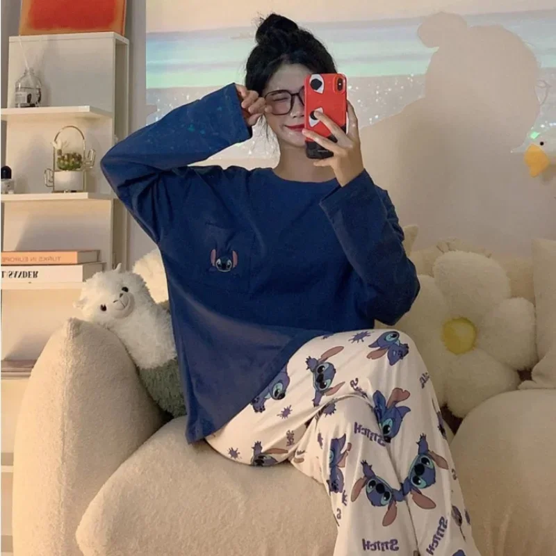 Stitch pajamas new autumn cotton two-piece suit casual women's clothing cartoon Disney loungewea Stitch women's pajamas ren
Stitch pajamas new autumn cotton two-piece suit casual women's clothing cartoon Disney loungewea Stitch women's pajamas ren
