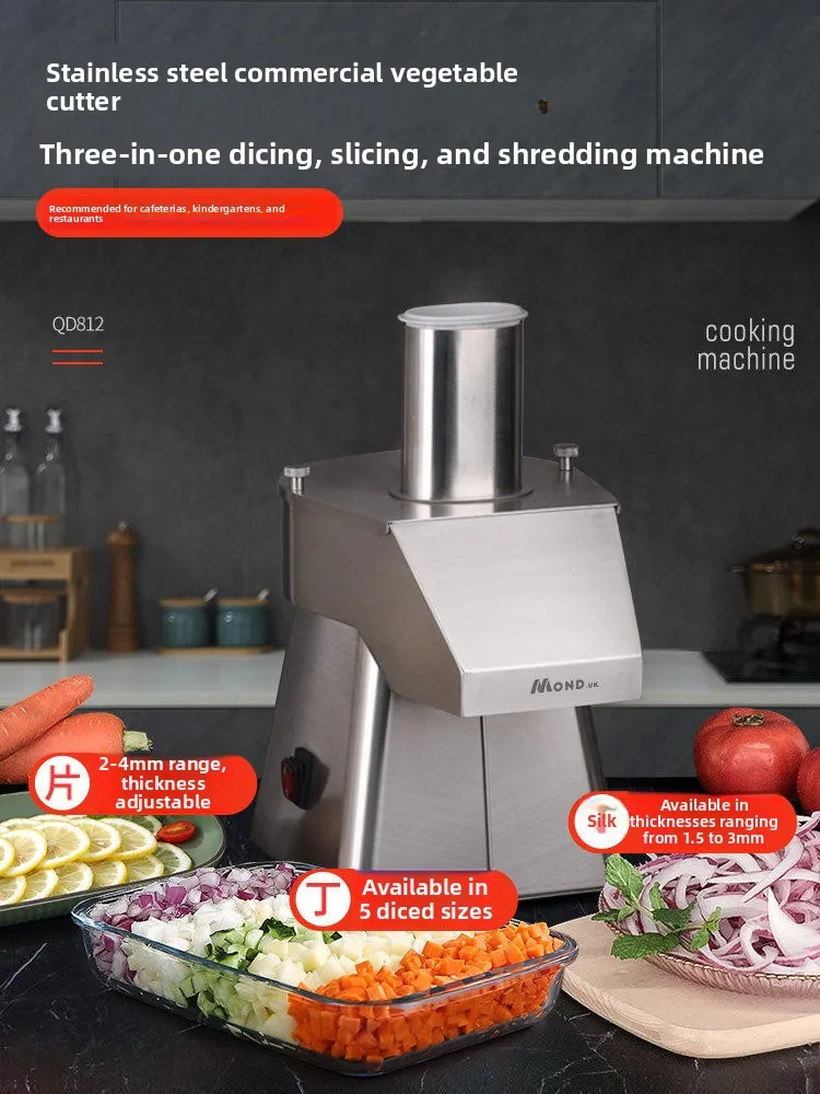 Commercial Electric Vegetable Cutter 200W, 3-in-1 Automatic Dicer Slicer Shredder Machine for Restaurant Kitchen Canteen
Commercial Electric Vegetable Cutter 200W, 3-in-1 Automatic Dicer Slicer Shredder Machine for Restaurant Kitchen Canteen