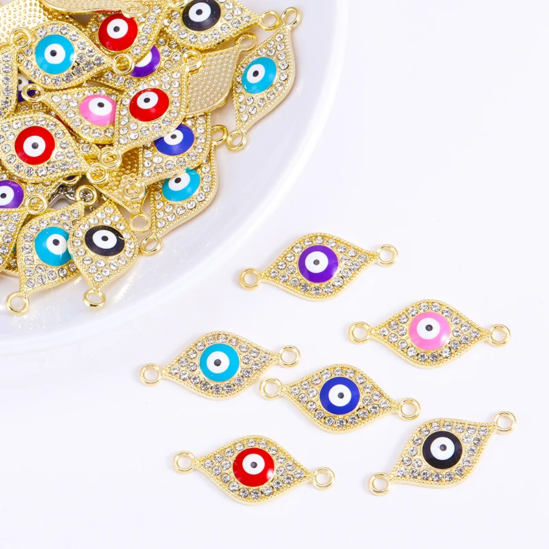 20Pcs Enamel Evil Eye Charms Connector Turkish Greek Amulet Rhinestone Pendants Bracelets Necklaces DIY Jewelry Making Supplies
20Pcs Enamel Evil Eye Charms Connector Turkish Greek Amulet Rhinestone Pendants Bracelets Necklaces DIY Jewelry Making Supplies