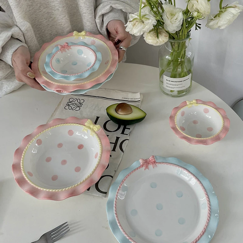 Cartoon Pink Bow Ceramic Dining Plate Household High Temperature Resistant Deep Plate Kitchen Utensils
Cartoon Pink Bow Ceramic Dining Plate Household High Temperature Resistant Deep Plate Kitchen Utensils
