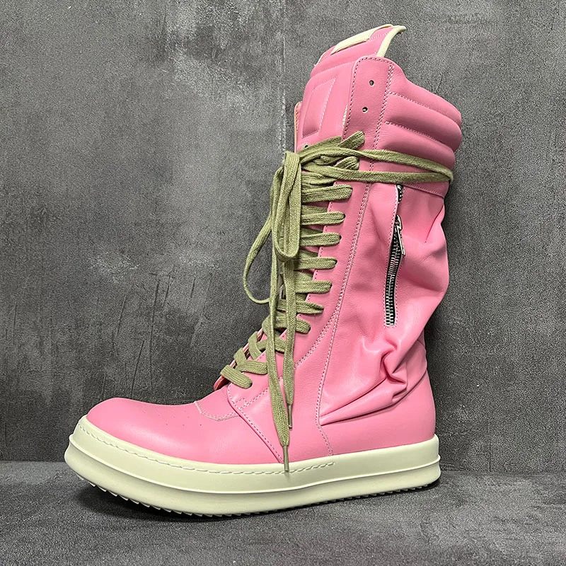 Men Women High Top Boots Casual Platform Sneakers Leather Luxury Trainers Lace Up Zip Autumn Black Pink Shoes
Men Women High Top Boots Casual Platform Sneakers Leather Luxury Trainers Lace Up Zip Autumn Black Pink Shoes