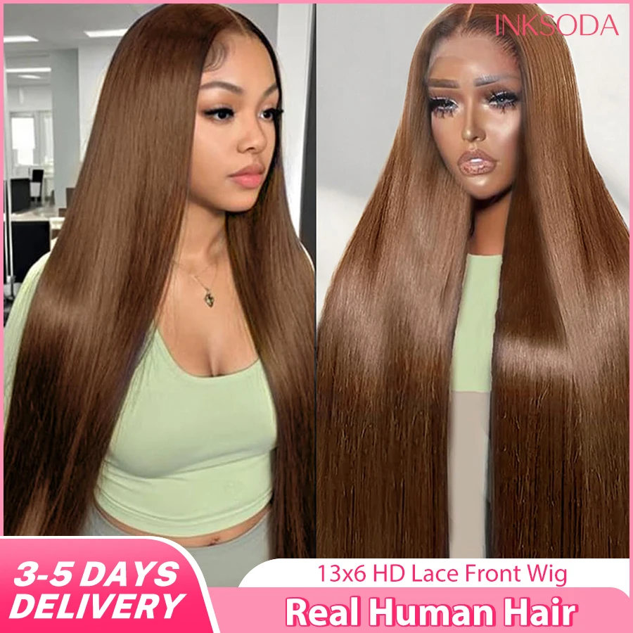 40 30 Inches Chocolate Brown Colored Straight Full Frontal 13x4 13x6 HD Transparent Lace Front Remy Human Hair Wigs 220 Desnity
40 30 Inches Chocolate Brown Colored Straight Full Frontal 13x4 13x6 HD Transparent Lace Front Remy Human Hair Wigs 220 Desnity