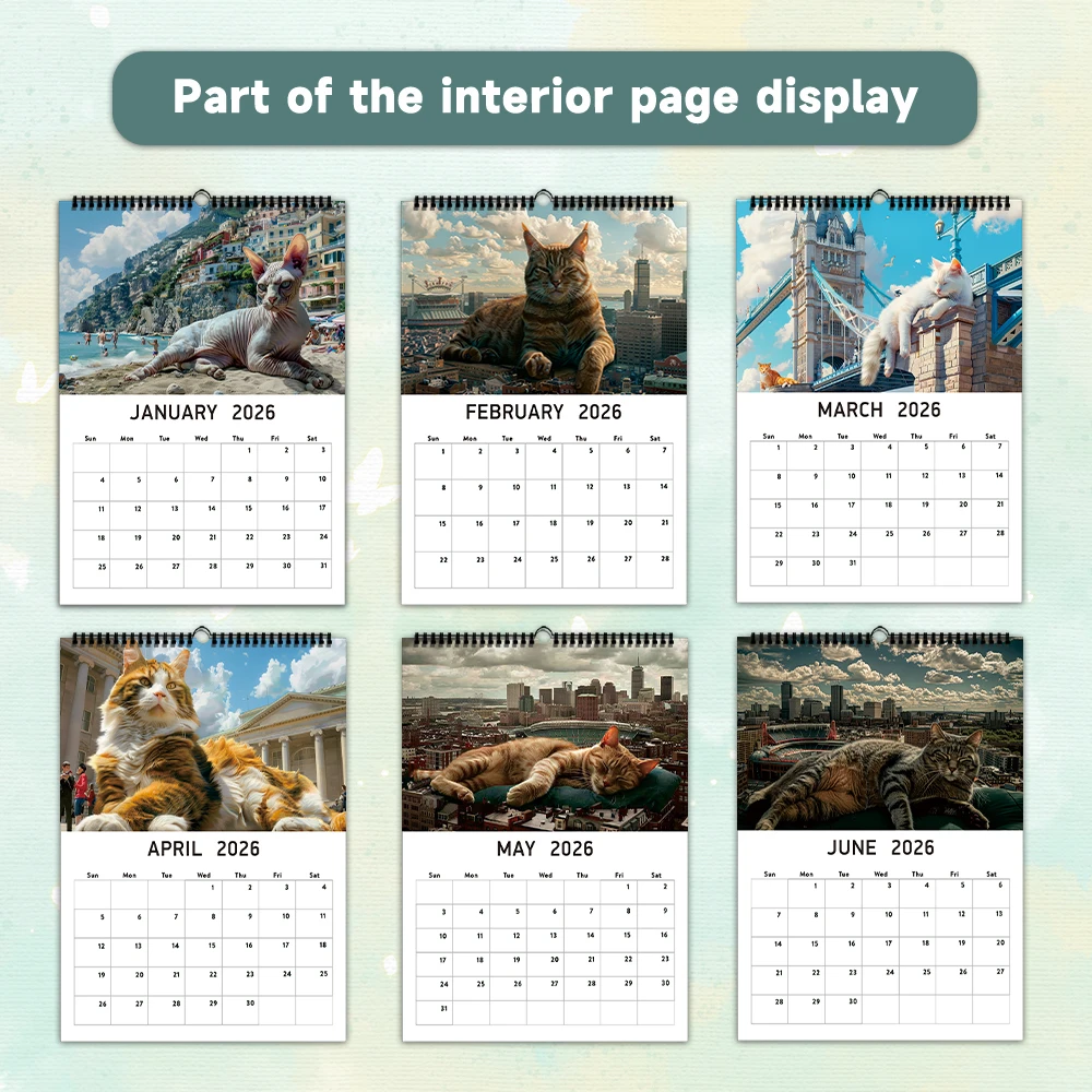 1pc 2026 Wall Calendar, Giant Cat Design,12 Beautiful Designs, Monthly Plans, Perfect Gift for Birthday, Christmas, New Year
1pc 2026 Wall Calendar, Giant Cat Design,12 Beautiful Designs, Monthly Plans, Perfect Gift for Birthday, Christmas, New Year