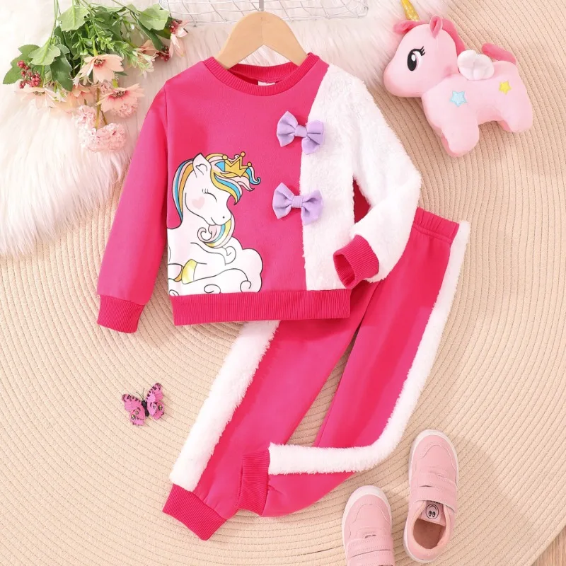 Autumn 2023 New Children's Long-sleeved Unicorn Print Splicing Plush Fashion Leisure Suit
Autumn 2023 New Children's Long-sleeved Unicorn Print Splicing Plush Fashion Leisure Suit
