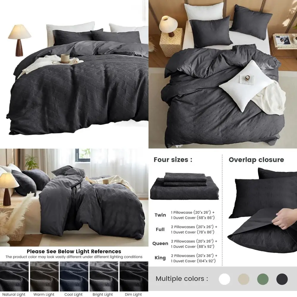 Charcoal Grey Full Size Cotton Waffle Duvet Cover Set with 2 Pillowcases - Soft, Breathable, Durable Bedding
Charcoal Grey Full Size Cotton Waffle Duvet Cover Set with 2 Pillowcases - Soft, Breathable, Durable Bedding