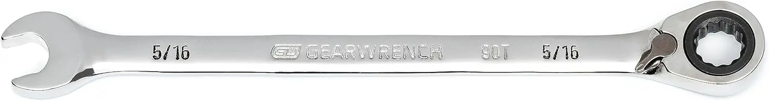 90T 5/16" Reversible Ratcheting Combination Wrench - 86641, High Torque, Low Profile
90T 5/16" Reversible Ratcheting Combination Wrench - 86641, High Torque, Low Profile