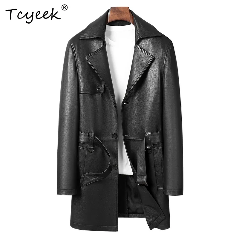 Tcyeek верхний слой из козьей кожи, весна-осень, элитный костюм с воротником, черная мужская куртка средней длины из натуральной кожи Jaquetas Masculino
Tcyeek верхний слой из козьей кожи, весна-осень, элитный костюм с воротником, черная мужская куртка средней длины из натуральной кожи Jaquetas Masculino