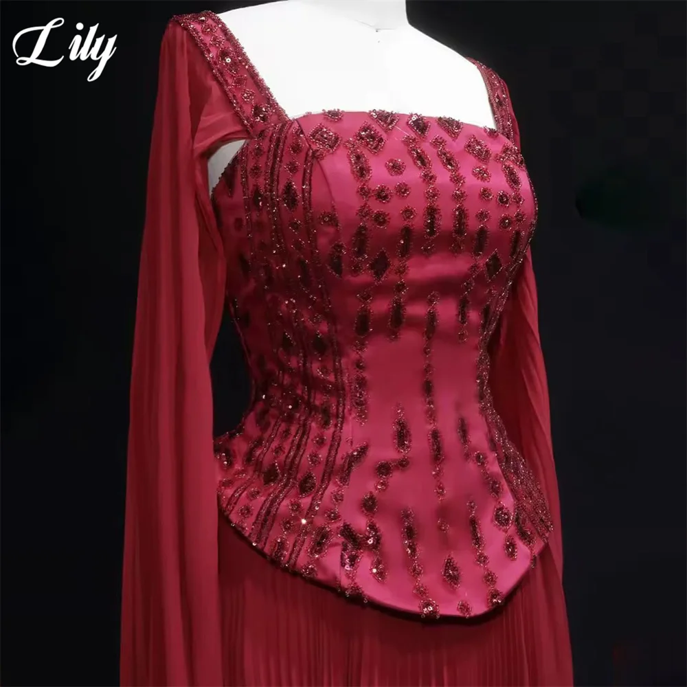 Lily Burgundy Prom Dresses Square Neck Beaded Corset Formal Dresses Lace Up Back A Line Evening Dresses for Women Customized
Lily Burgundy Prom Dresses Square Neck Beaded Corset Formal Dresses Lace Up Back A Line Evening Dresses for Women Customized