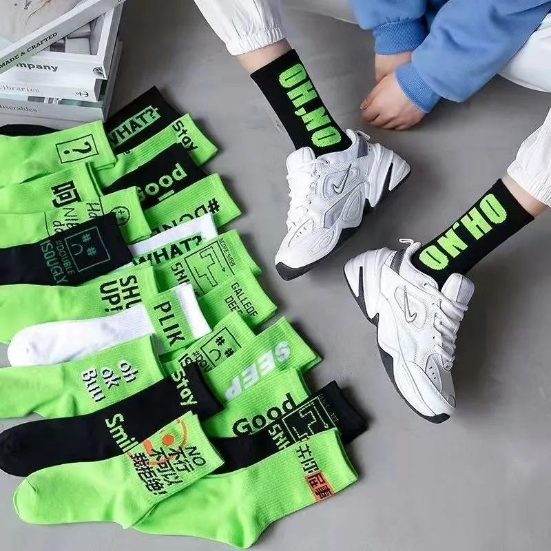 Women Men Street Style Sock 3 Pairs Letter Mid Calf Fashion Cotton Sock Comfortable Sports Socks Skateboard Style Green Socks
Women Men Street Style Sock 3 Pairs Letter Mid Calf Fashion Cotton Sock Comfortable Sports Socks Skateboard Style Green Socks