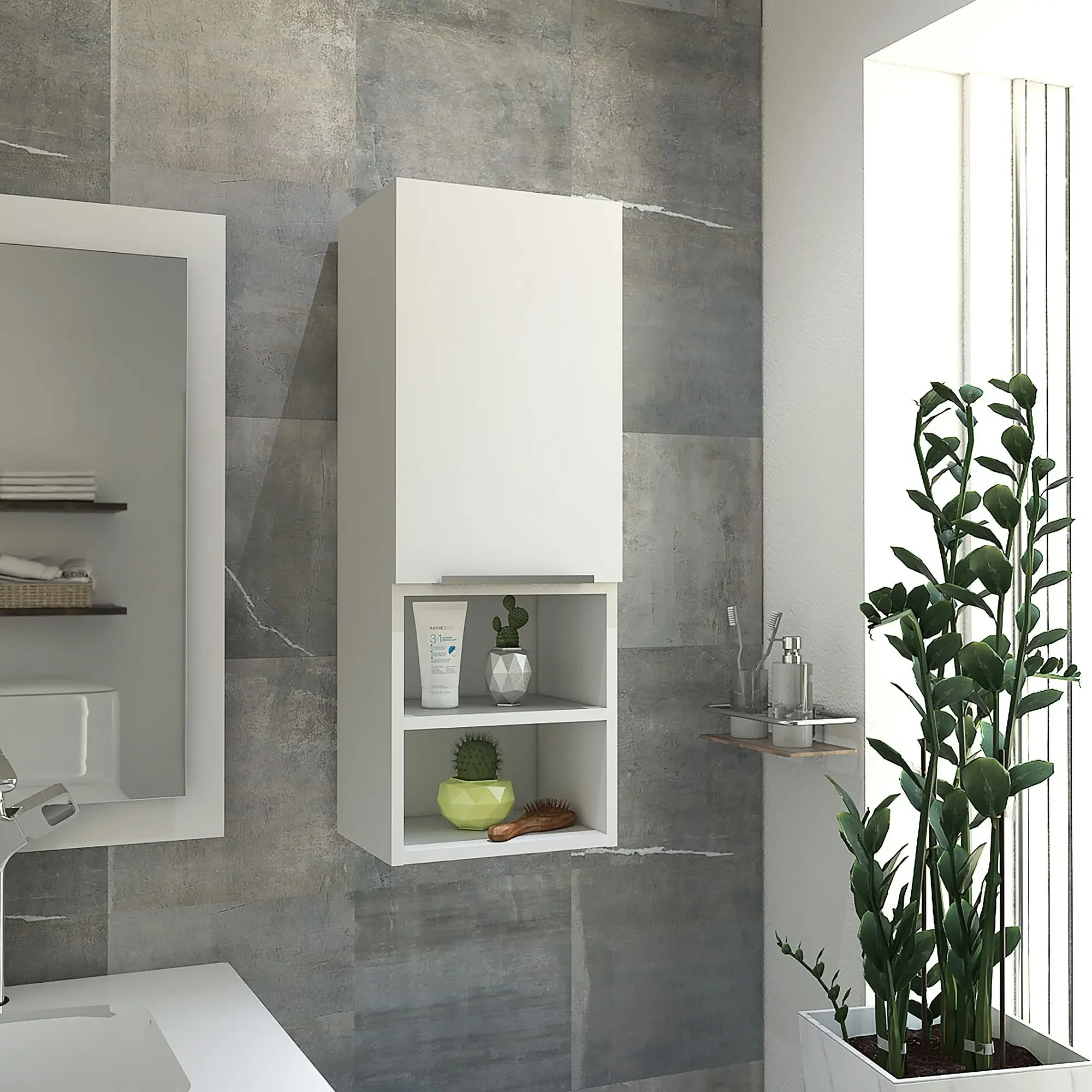 Mila Bathroom Cabinet; Two Internal Shelves; Two External Shelves; Single Door ,Bathroom Kitchen Shelves
Mila Bathroom Cabinet; Two Internal Shelves; Two External Shelves; Single Door ,Bathroom Kitchen Shelves