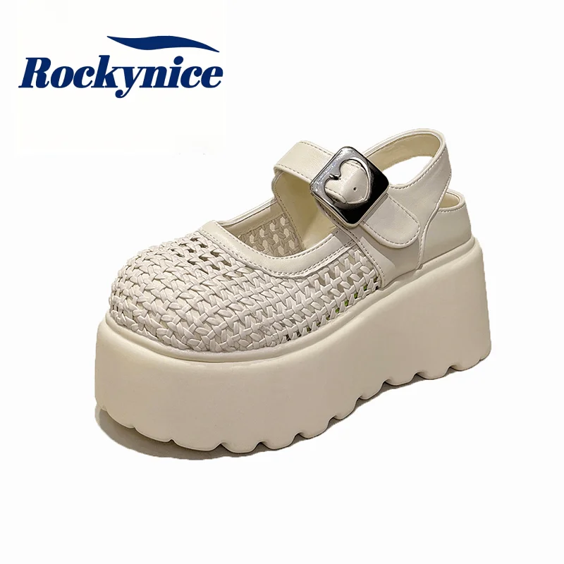 8CM Thick Heels Sandals Women's New Summer Versatile Hollow Out Chunky Slippers Breathable Casual Leather Platform Shoes Woman
8CM Thick Heels Sandals Women's New Summer Versatile Hollow Out Chunky Slippers Breathable Casual Leather Platform Shoes Woman