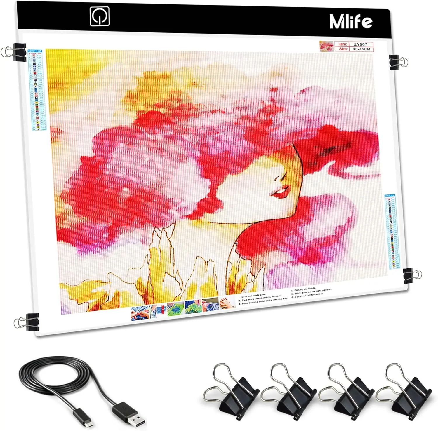 LED Light Pad for Diamond Art Painting, 3 Brightness Tracing Light Board with USB Cable & 4 Clips for Sketching, Drawing, Sewing
LED Light Pad for Diamond Art Painting, 3 Brightness Tracing Light Board with USB Cable & 4 Clips for Sketching, Drawing, Sewing