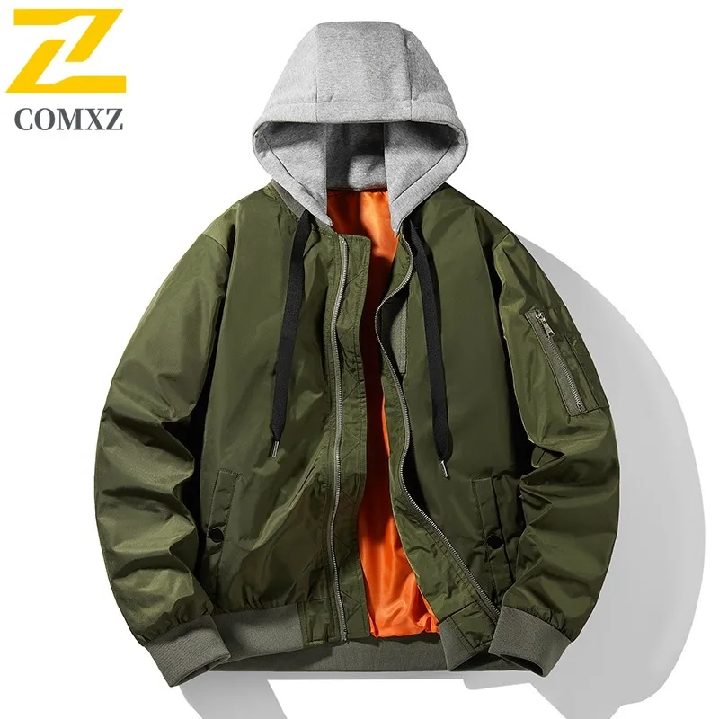 COMXZ 2025 для мужчин и женщин, свободная куртка MA1, весенне-осенняя модная свободная куртка в бейсбольном стиле, съемное легкое пальто с капюшоном
COMXZ 2025 для мужчин и женщин, свободная куртка MA1, весенне-осенняя модная свободная куртка в бейсбольном стиле, съемное легкое пальто с капюшоном