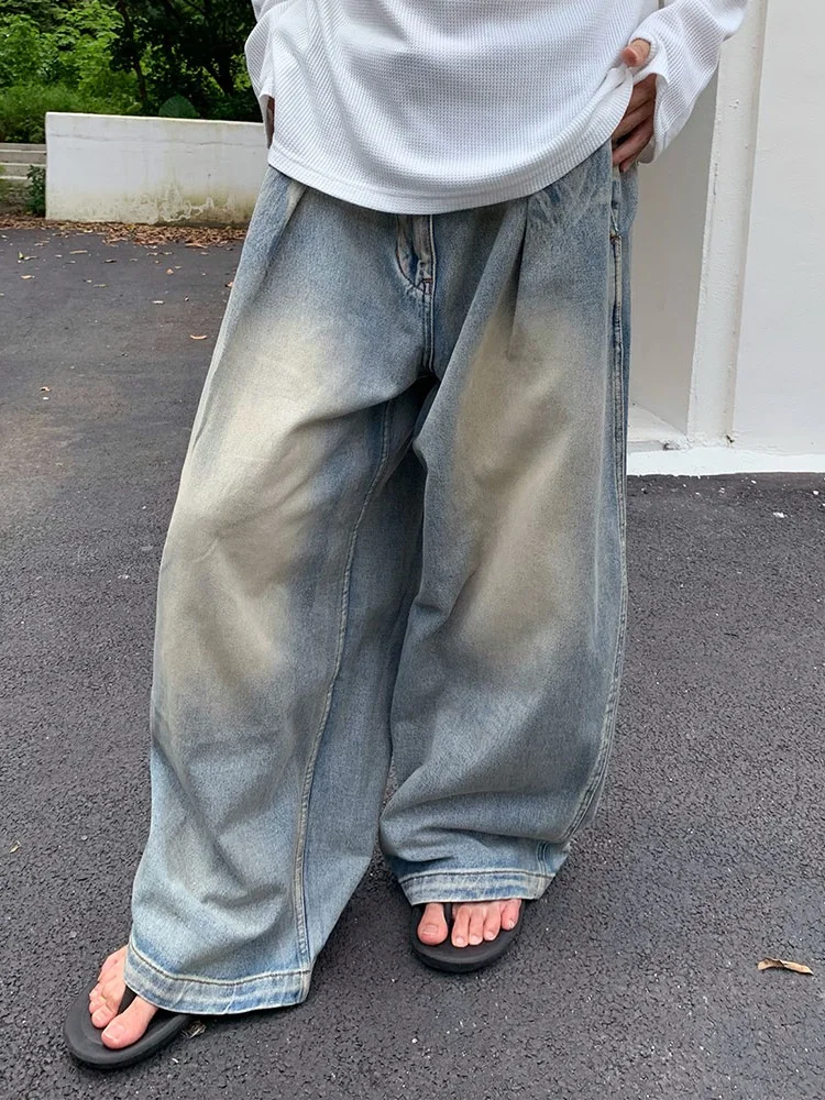 Американские ретро-джинсы для мужчин, светло-голубые, повседневные, свободного прямого кроя, с плиссировкой, в стиле High Street, осень-весна
Американские ретро-джинсы для мужчин, светло-голубые, повседневные, свободного прямого кроя, с плиссировкой, в стиле High Street, осень-весна